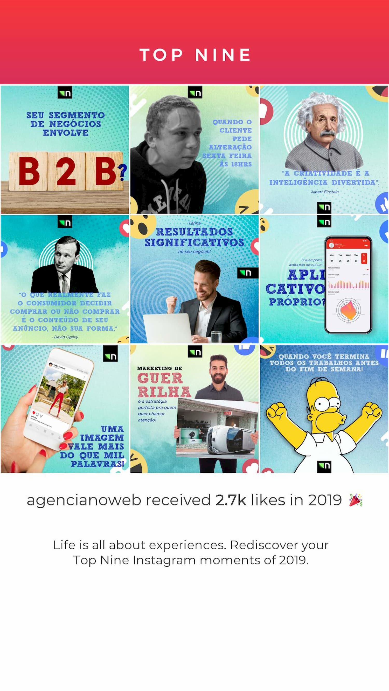 O aplicativo conecta à sua conta do instagram e <p><span>rankeia</span></p> as nove melhores postagens do ano do seu perfil.